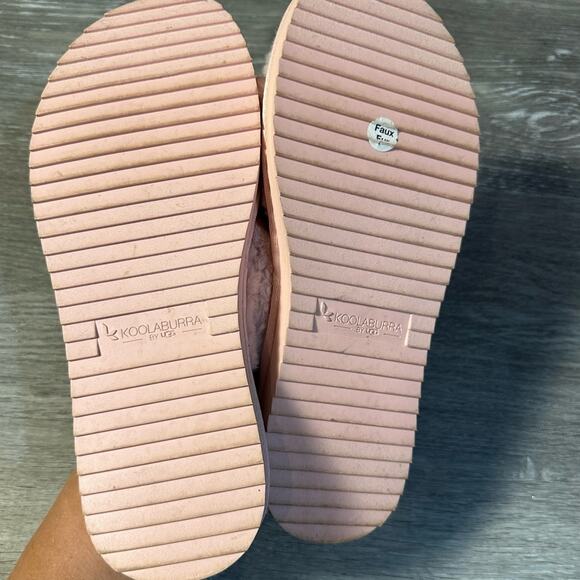 Koolaburra by Ugg Pink Faux Fur Slide Sandal Slippers - Picture 7 of 7